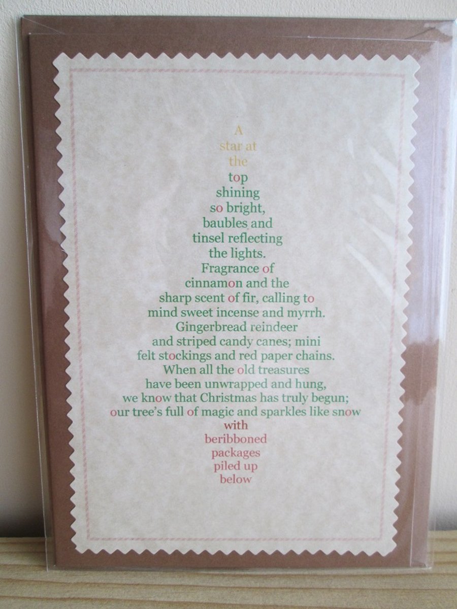 SALE - 'Decorating the Tree' Poetry Christmas Card