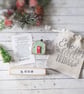 Little Wooden Handmade House in a Bag with Christmas Tree 'Home' 