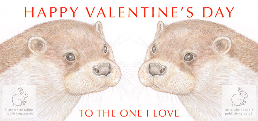 Otter Nose to Nose - Valentine Card