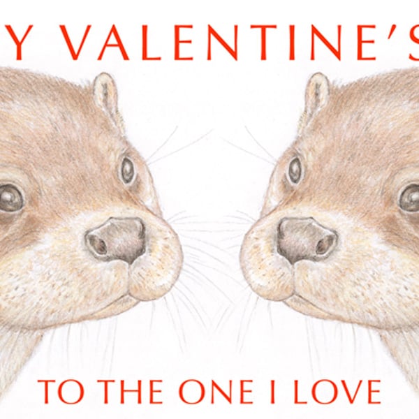 Otter Nose to Nose - Valentine Card