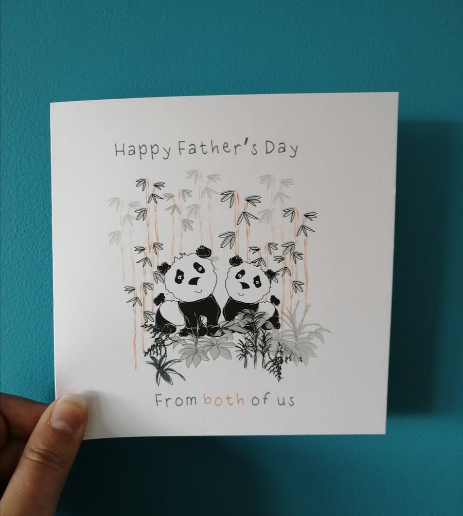 Happy Father's day from both of us card, Happy Father's day Panda card