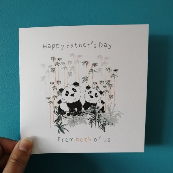 Happy Father's day from both of us card, Happy Father's day Panda card