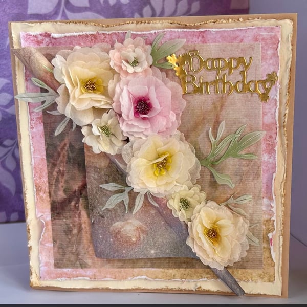 Luxury Foral boxed birthday card