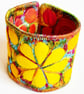 Cuff - Fabric Bracelet with Free Machine Embroidery 