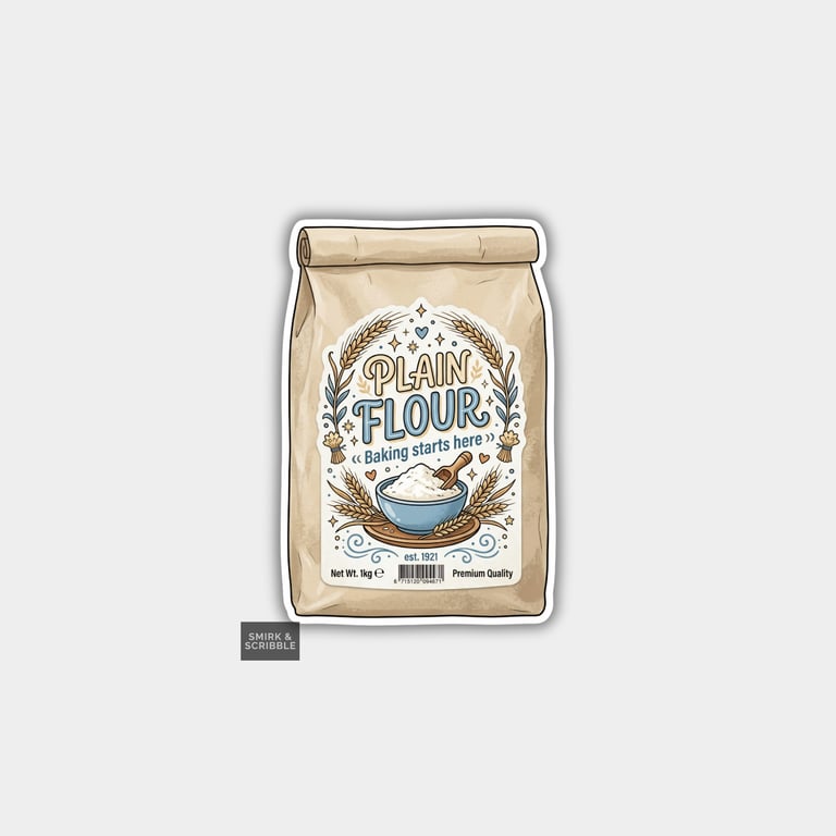 Grocery Food Vinyl Sticker For Adults - Plain Flour