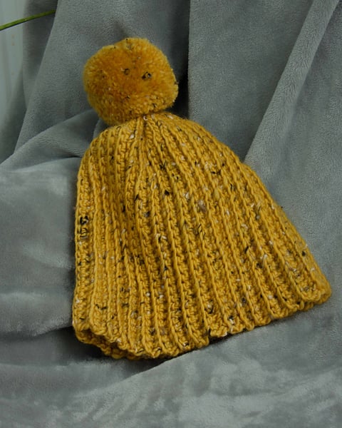 Crochet Beanie- Yellow