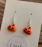Pumpkin Dangle Earrings, Pumpkin Charms, Halloween, Handmade Jewellery - Image 3