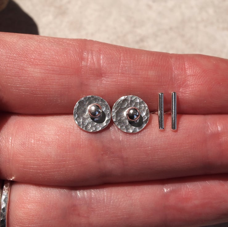 Silver Interchangeable Earring Set, Silver Stud... Folksy