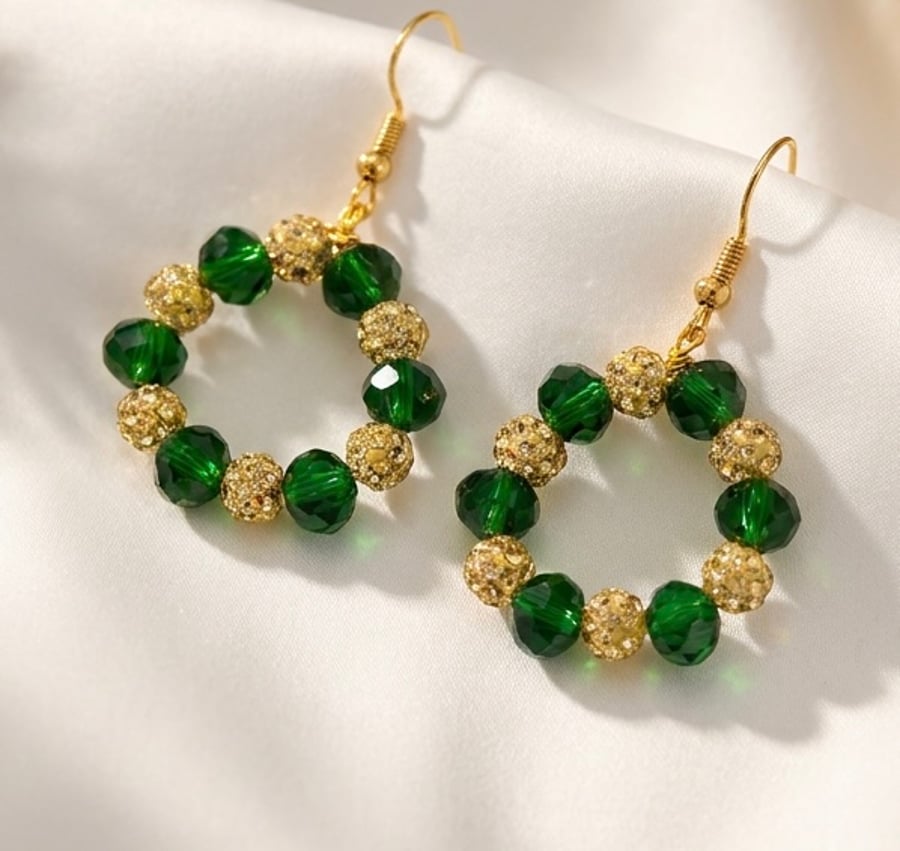 Handmade Christmas Wreath Earrings