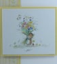 Handmade, any occasion card - mouse with bouquet - Image 2
