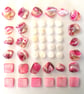 Mother of Pearl Pink Beads 20 Nuggets 7 Squares 20 Coins Jewellery and Craft Mix