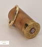 Reclaimed Oak and Hull 12 Bore Cartridge Keyring Recycled Wood Brass Detail - Image 5