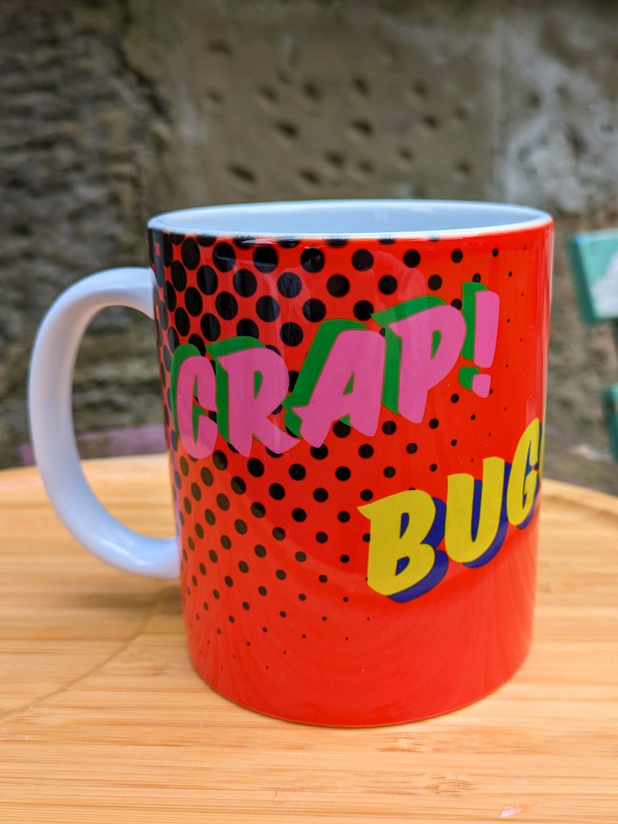Crap! Bugger! Damn! Graphic Multi-Coloured Mug