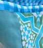 Dumpling drawstring bag -  vintage Sanderson Mandala and gingham  - Image 7