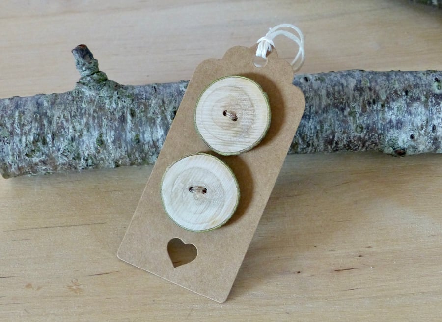 Rustic Ash Wood Buttons