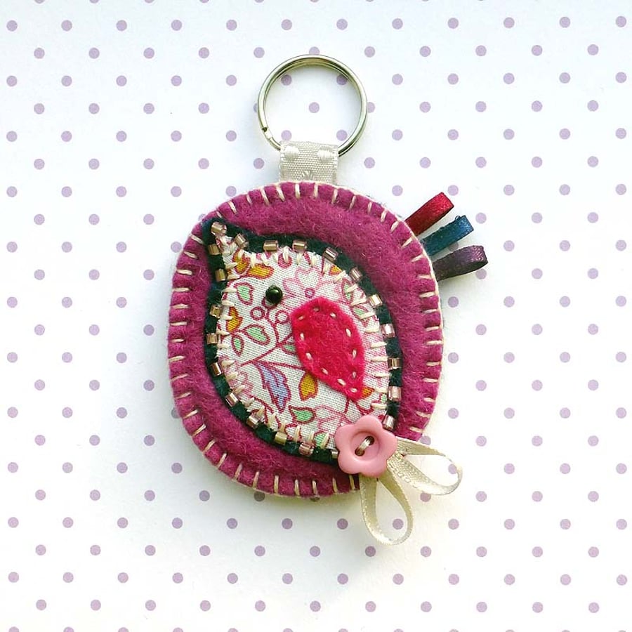 Felt Bird Keyring ... Handbag Charm