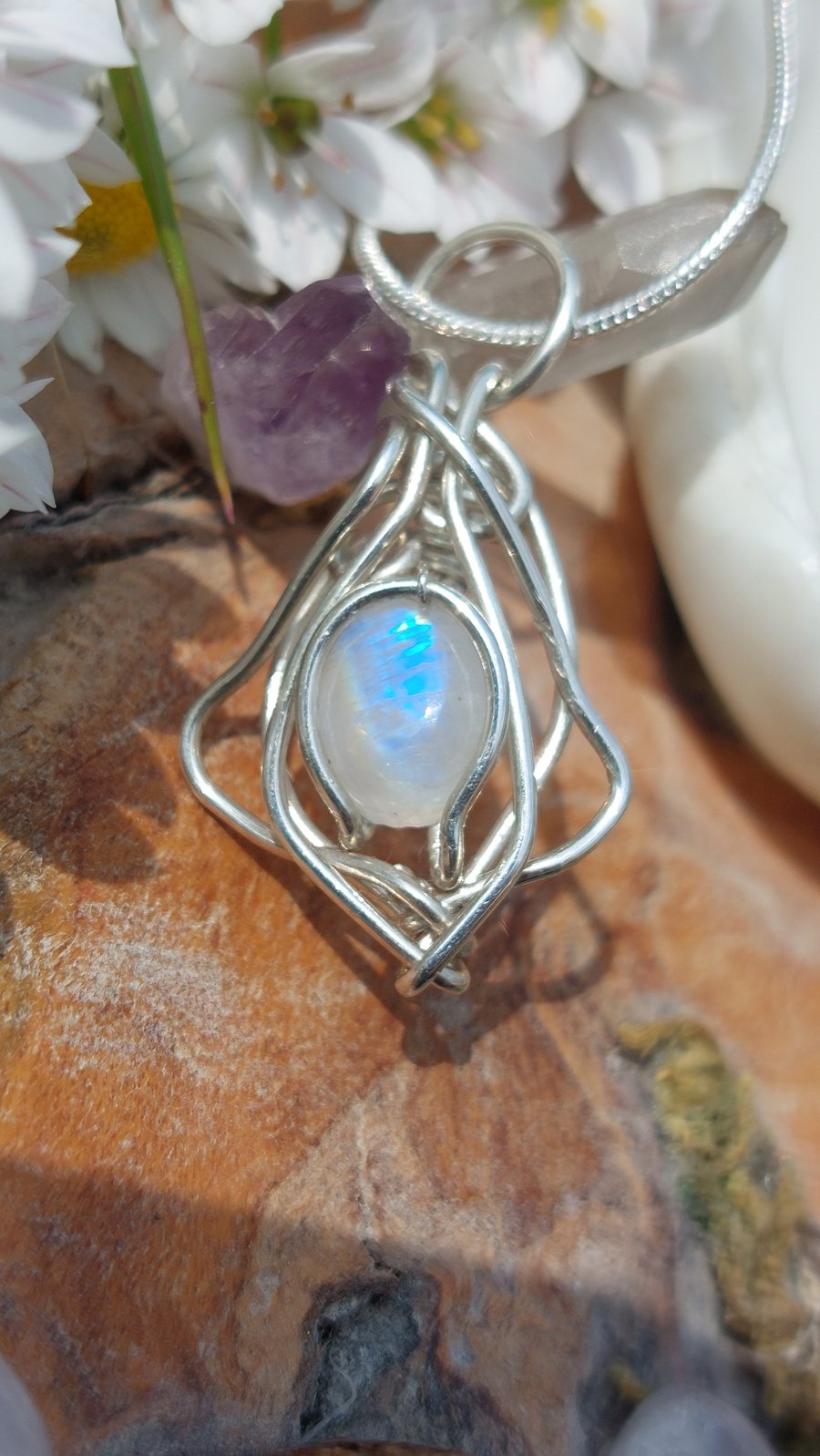 Moonstone And Sterling Silver Energy Token 