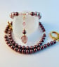 Pearl Necklace With Crystals - Handmade Gift, Bridal Jewellery, June Birthstone - Image 1