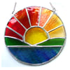 Sunrise Picture Stained Glass Suncatcher Handmade Sea Ring