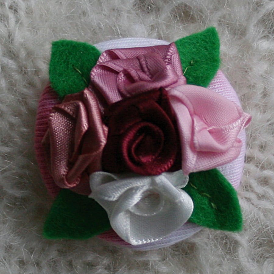Pink Roses brooch