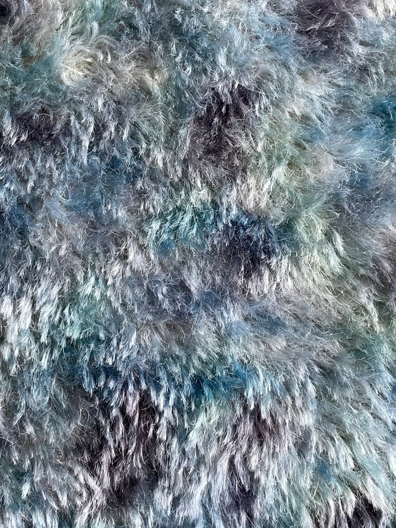 Hand dyed Helmbold mohair fur fabric "Yasha" on 20mm Parchment Whirl