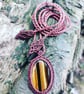Tiger's Eye Macrame Pendant 