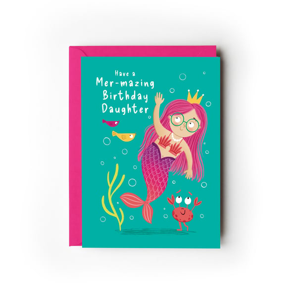 Daughter Mermaid Birthday Card