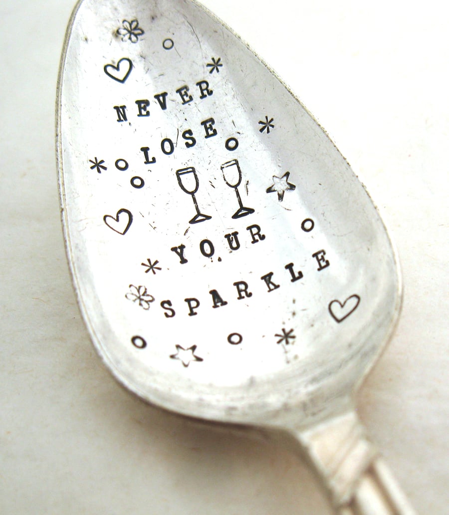 Upcycled Spoon for Wine Bottle, Never Lose Your Sparkle