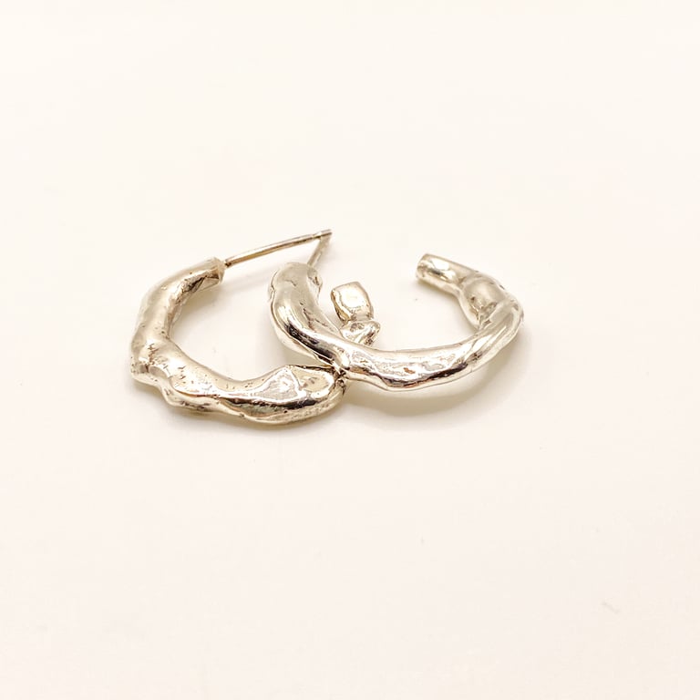 Molten Silver Earrings 