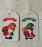 Set of 4 Christmas Gnome Gift Tags