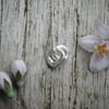 Artefact double tiny charm pendant in recycled silver