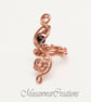 Black agate Wire wrapped shiny copper ring ,Adjustable copper ring, wire wrapped - Image 4