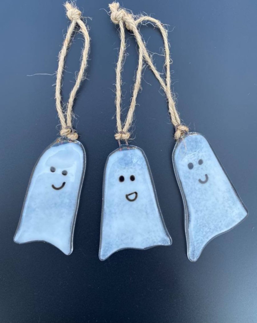 Fused Glass Hanging Ghosts