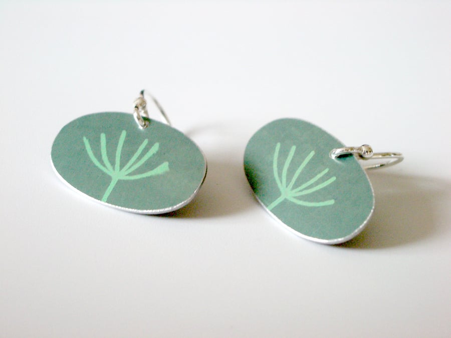 Dandelion earrings in sage green