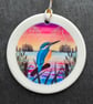 Sunset Fishing Ceramic Hanging Bauble 