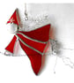 Witch on Broomstick Suncatcher Stained Glass 086 Red Elspeth