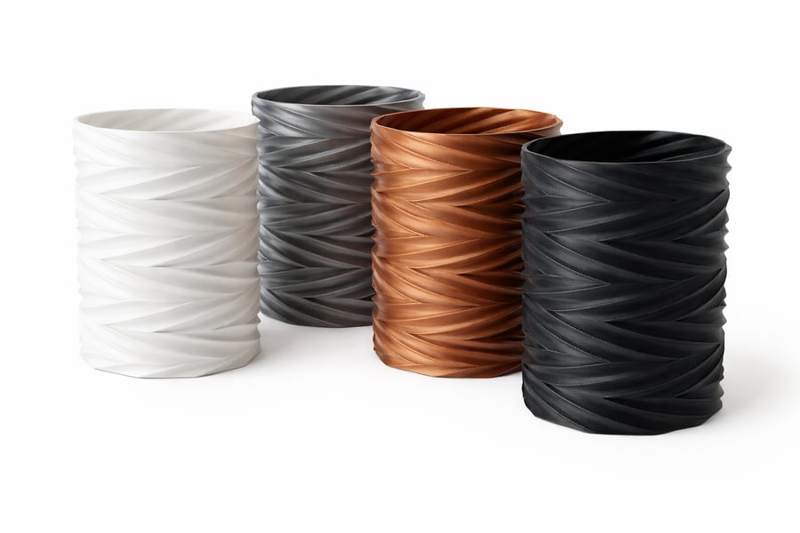 Spiral Textured Desk Organiser Pot – 3D Printed Storage Holder