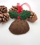 Christmas pudding decoration with bead embroidery 