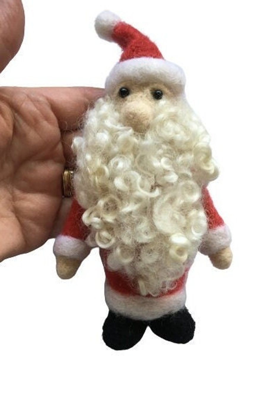 Father Christmas needle felting kit using beautiful British wool