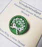 Snowdrop Dorset Button Brooch, White, Green, 3.3cm, Handmade  - Image 2