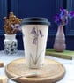 Bee and spring flower bone china travel mug - Image 3
