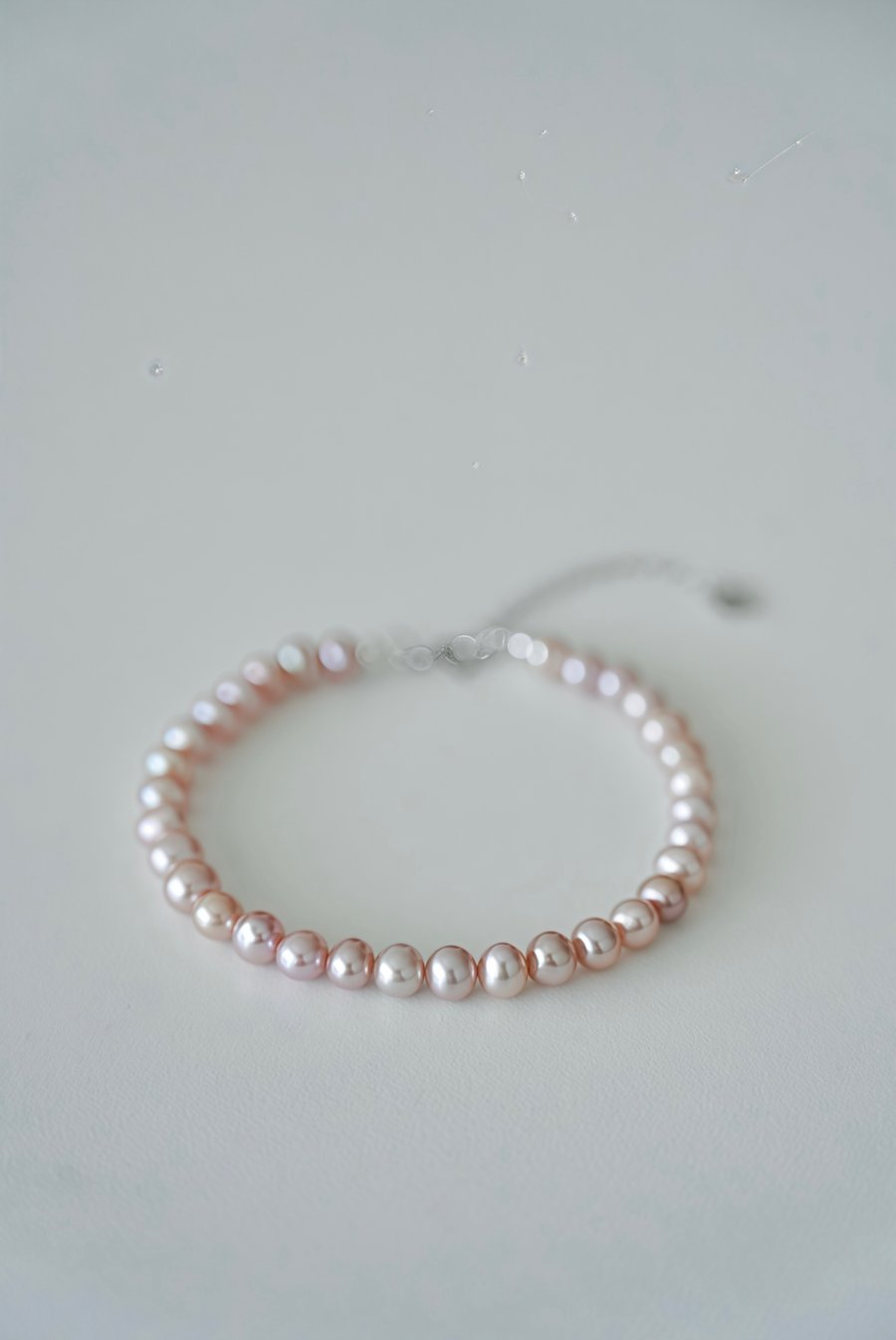 Purple Round Freshwater Pearls Sterling Silver Bracelet