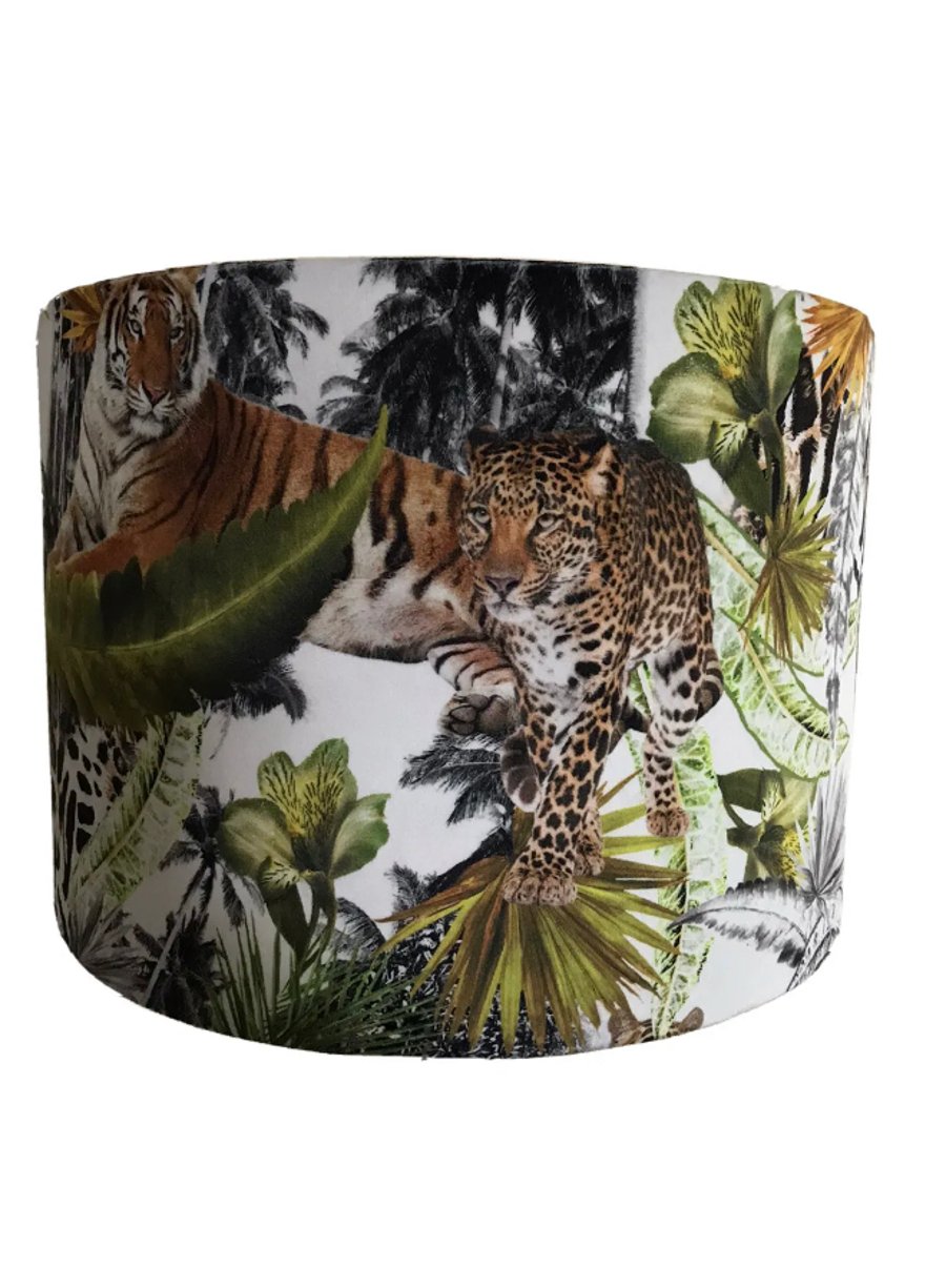 Handmade Safari Velvet Fabric Lampshade