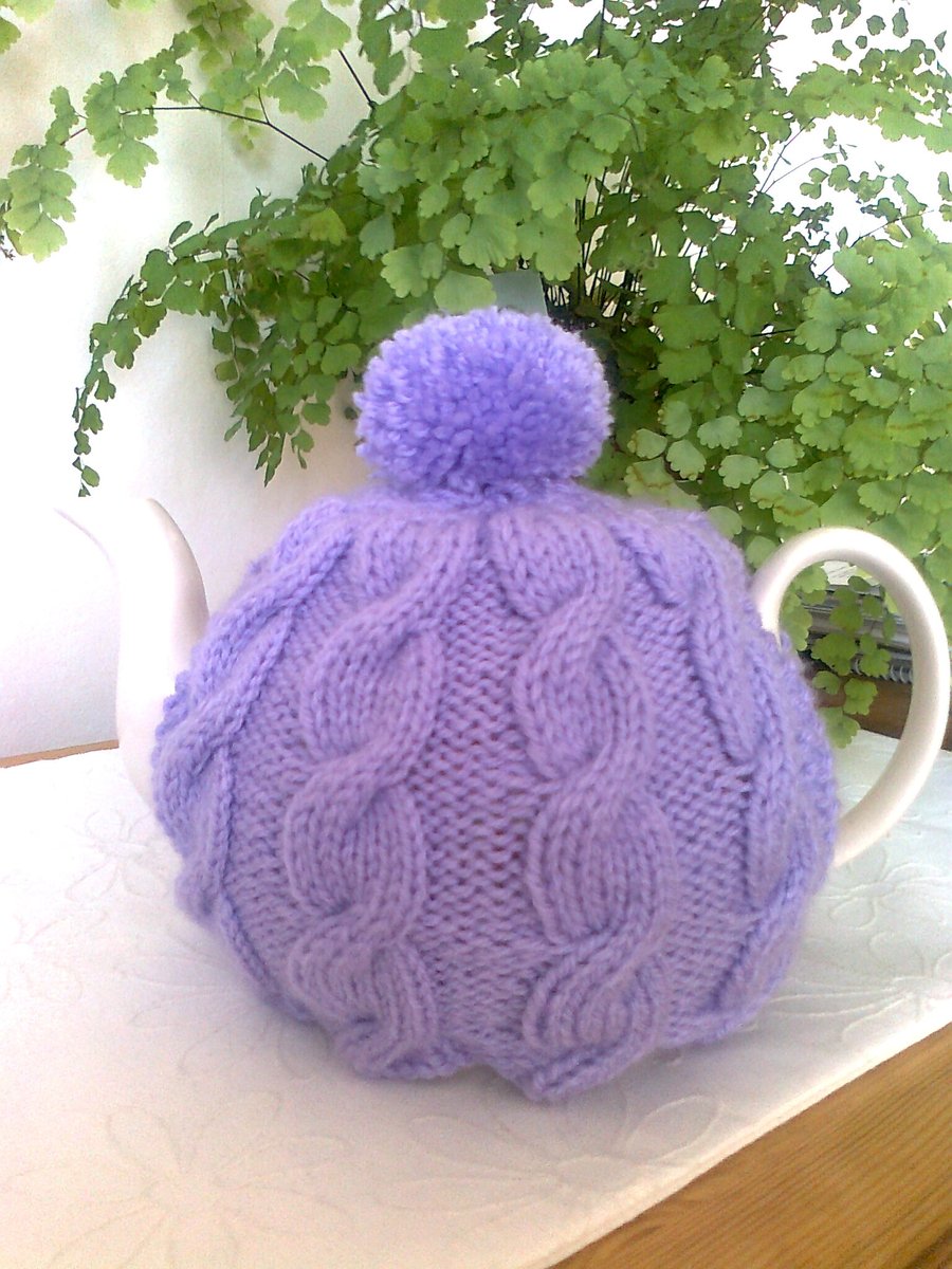 Image of Purple Cable Tea Cosy