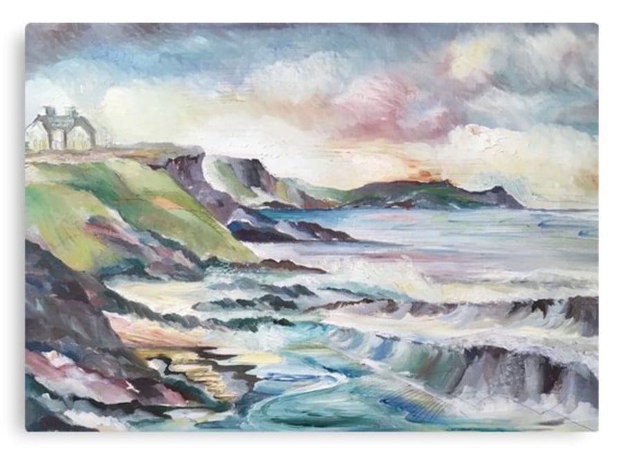Canvas Print Wall Art Taken From The Original Oil Painting 'Cornish Cove' 