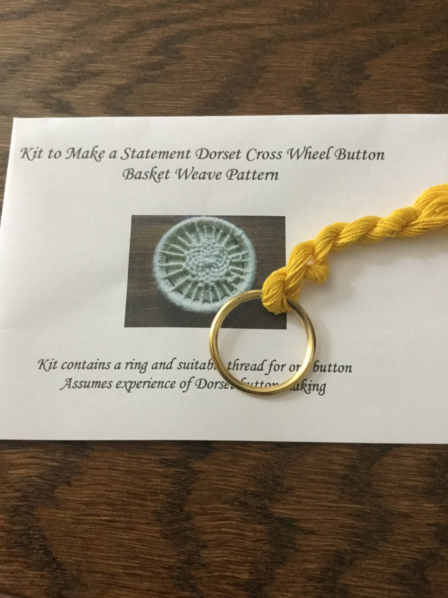 Kit to Make a Statement Dorset Button, Basket Weave Design, Yellow