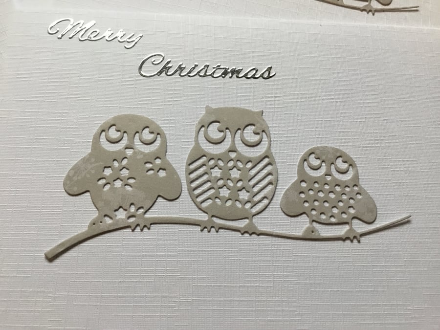 Three owls Christmas Card CC045