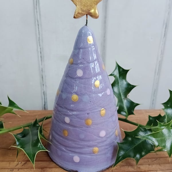 Small purple Christmas tree ornament