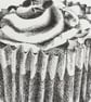 Cupcake original black ink drawing  - Image 2