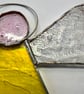 Stained Glass Triangle Angel - Iridescent yellow with clear wings - Image 5